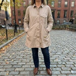 Liz Claiborne Women’s Minimalist Neutral Tan Utility Safari Jacket – Size XL
